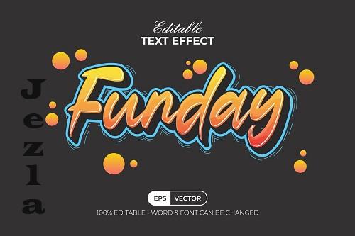 Funday Text Effect Sticker Style - 58618043