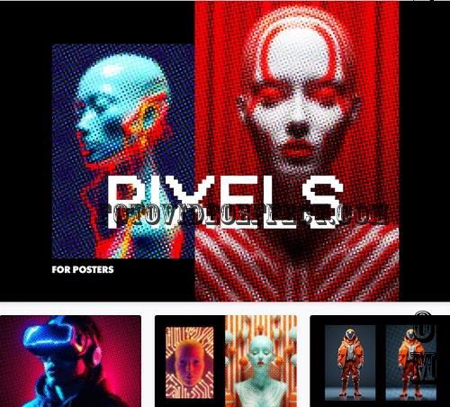 Colorful Pixels Poster Photo Effect - 42315219