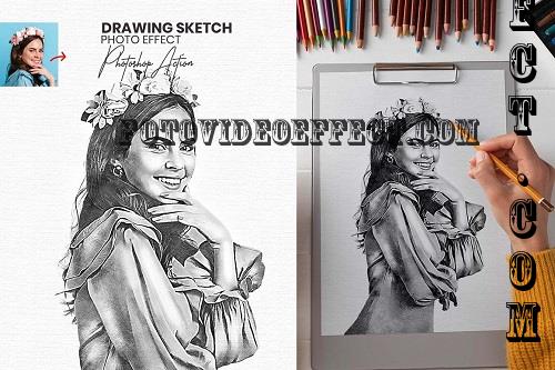 Drawing Sketch Photoshop Action - 58617878