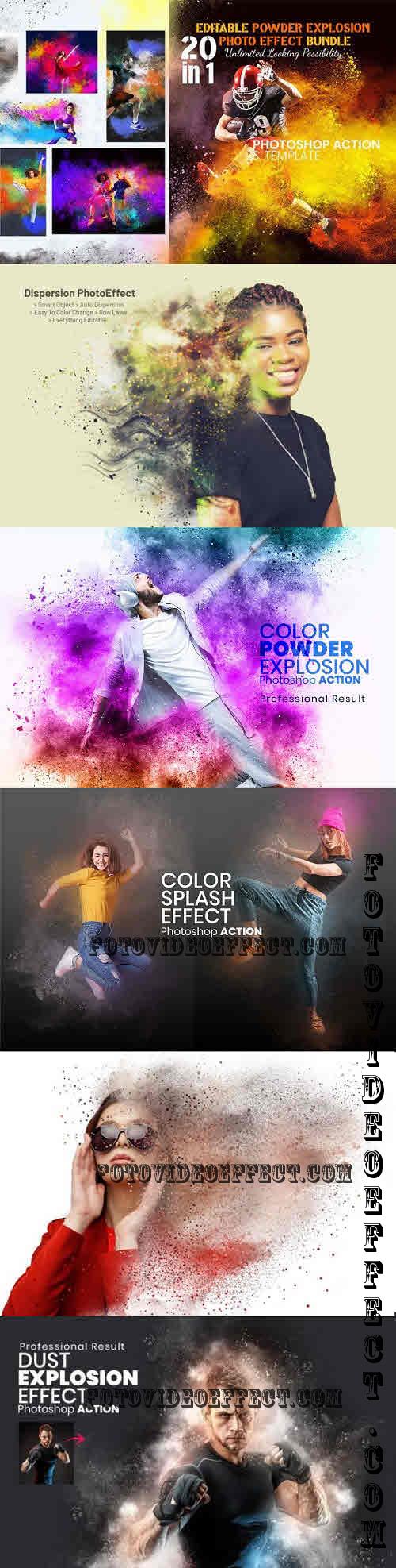 Editable Powder Explosion Photo Effect