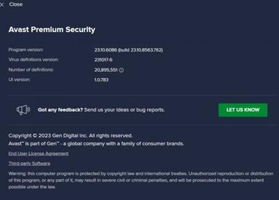 Avast Premium Security 23.10.6086 (build 23.10.8563.762)  Multilingual