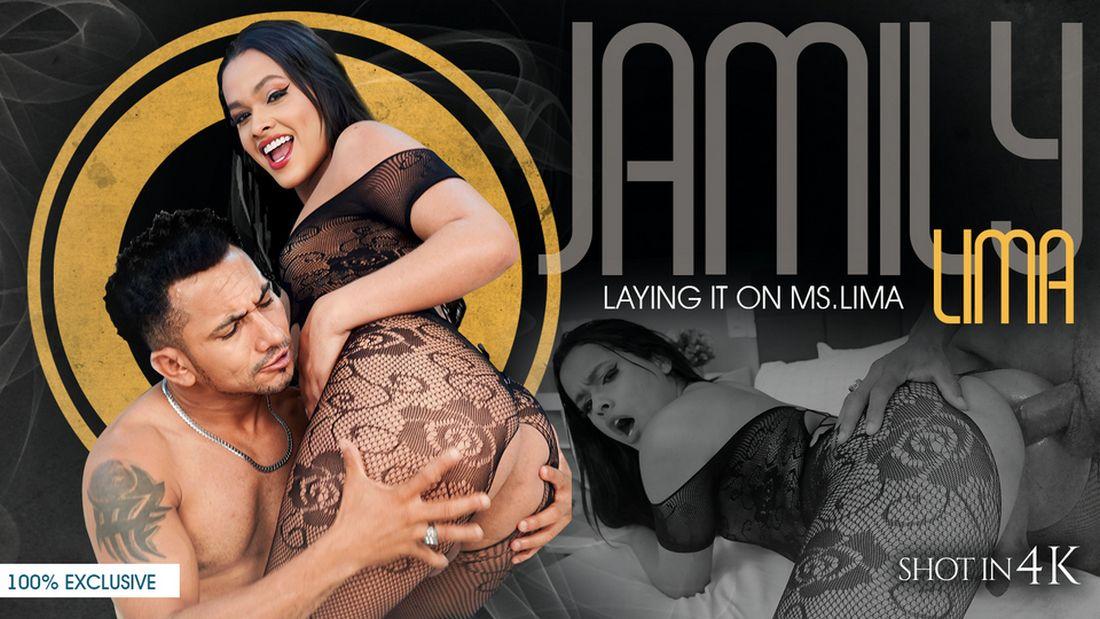 [IKillItTS.com / Trans500.com] Jamily Lima - Laying it on Ms.Lima (kill377) (2023-10-19) [2023 г., Transsexuals, Shemale, Anal, Blowjob, Brunette, Bubble Butt, Cumshot, Hardcore, Small Tits, 720p, SiteRip]