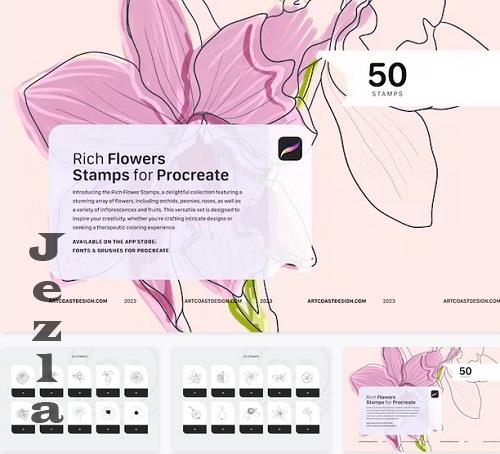 Procreate Rich Flowers Stamps - 5WLENCJ