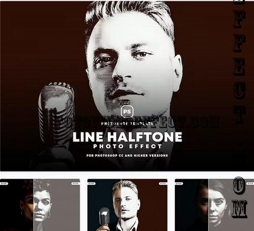 Line Halftone Photo Effect - P65UFS4