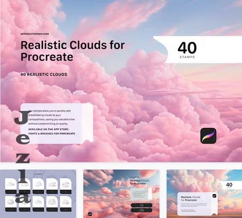 Realistic Clouds Stamps for Procreate - V3RP5KT