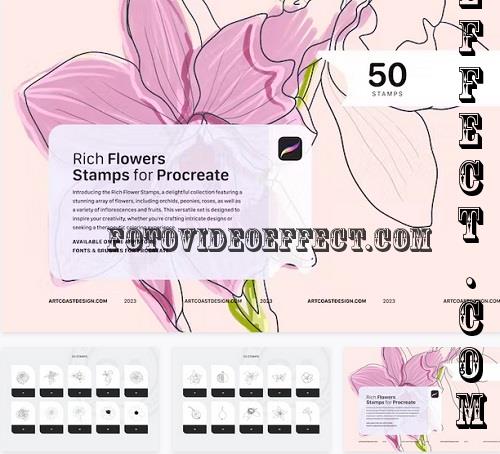 Procreate Rich Flowers Stamps - 5WLENCJ