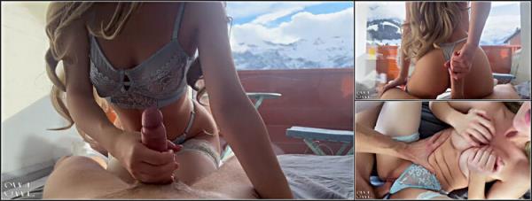 Waist Luna - Hot babe seduces me in White Skirt and Blue Stockings while I enjoy the Mountain View - [ModelsPorn] (FullHD 1080p)