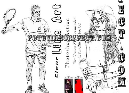 Clear Line Art Photoshop Action - 42312743