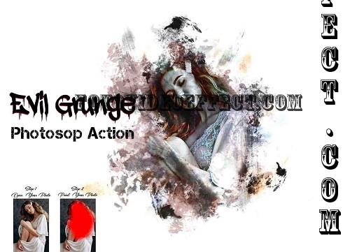 Evil Grunge Photoshop Action - 42280395