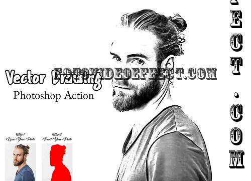 Vector Drawing Photoshop Action - 42284215