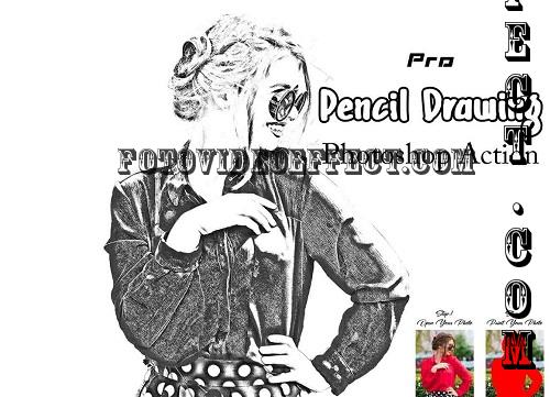 Pro Pencil Drawing Photoshop Action - 50810618