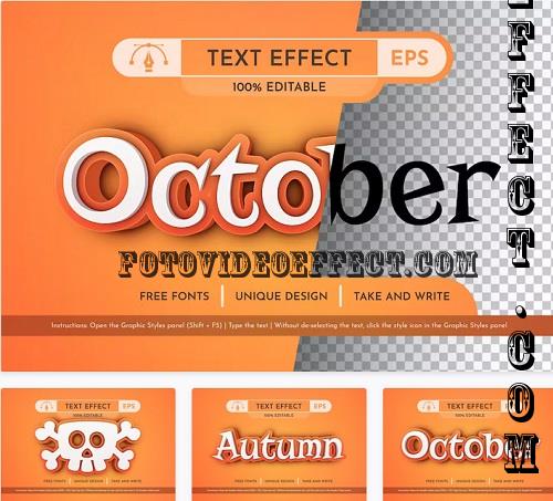 Orange October Editable Text Effect - 91531956