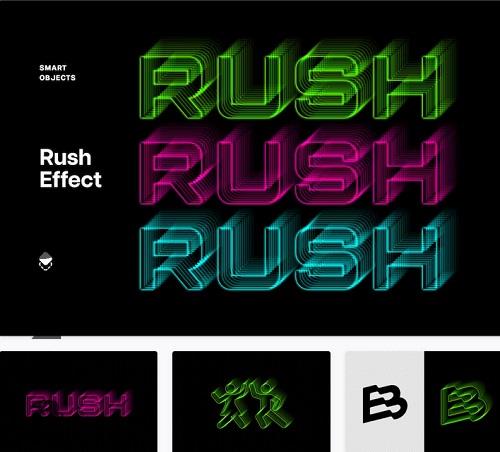Neon Rushing Text Effect - 83615654
