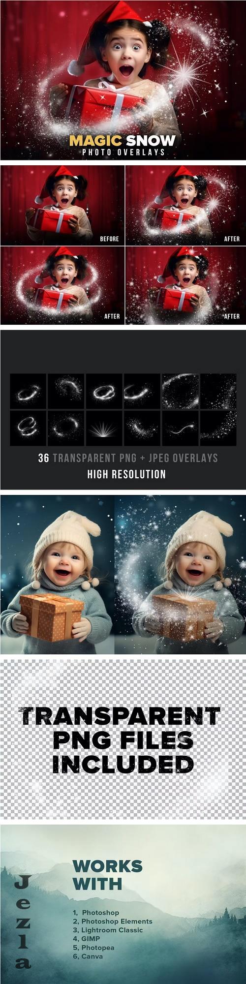 36 Magic snow Photoshop Christmas overlays - Y7DWKNV