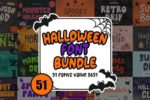 Halloween Font Bundle - 51 Premium Fonts