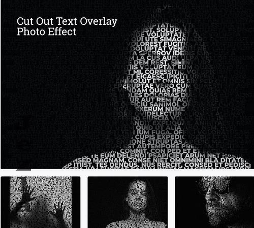 Cut Out Text Overlay Photo Effect - H5FX4CT