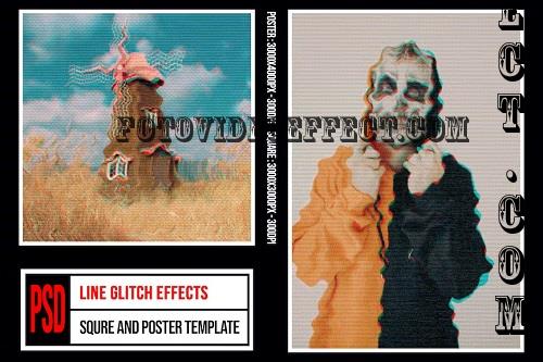 Square & Poster - Line Glitch Effects - X7ADG5L