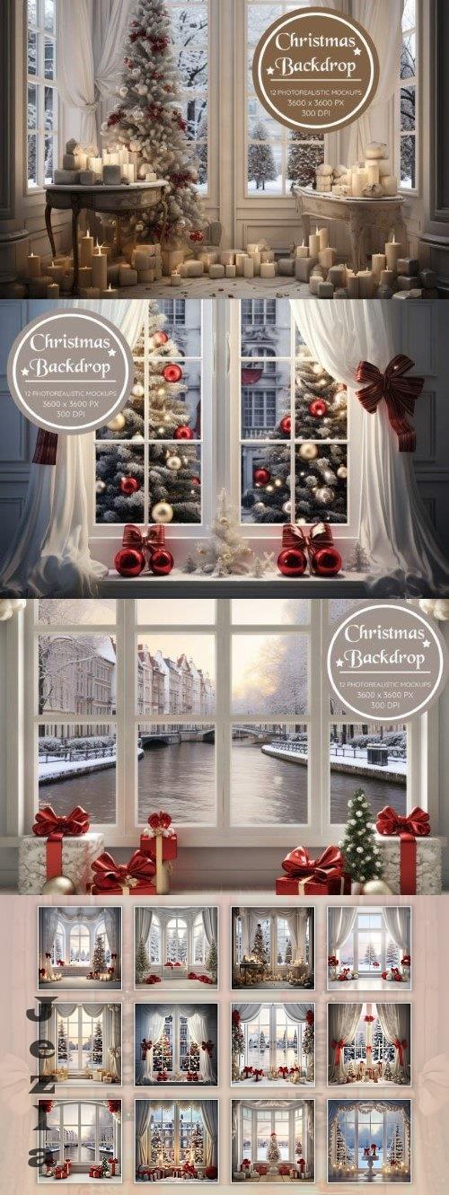 Christmas Backdrop Serene Mockups - 91563024