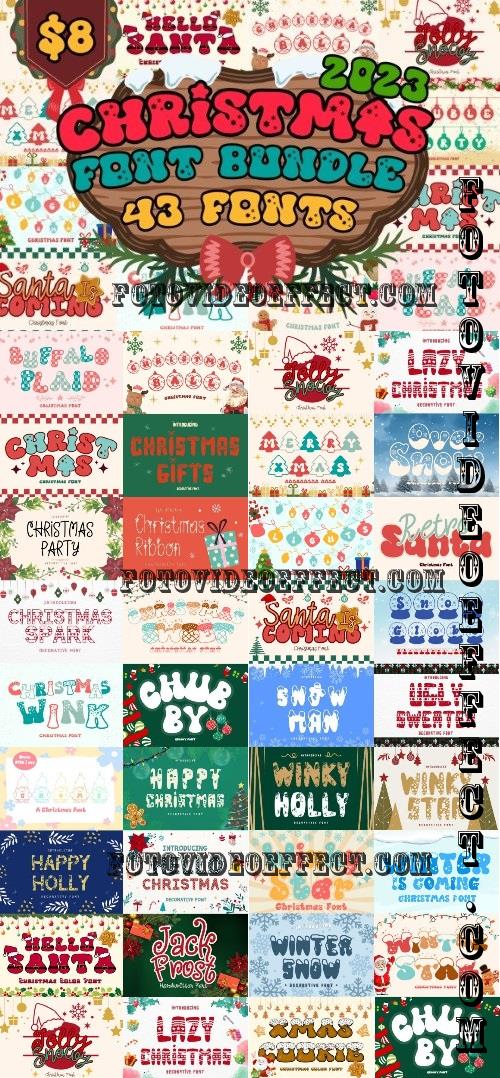 Christmas Font Bundle - 43 Premium Fonts