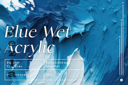 Blue Wet Acrylic Paint Textures - Q9TFWQE