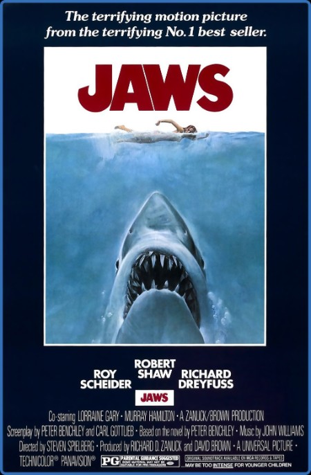 Jaws (1975) 1080p 10bit BluRay HEVC x265 Hindi ORG NF DDP 5 1 English AAC 5 1 ESub...