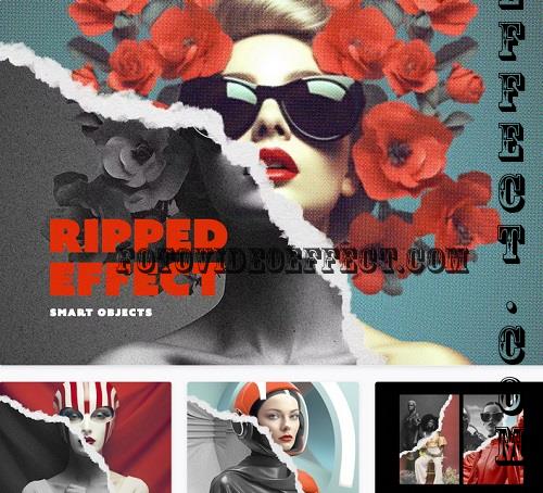Ripped Magazine Photo Effect - 91557166