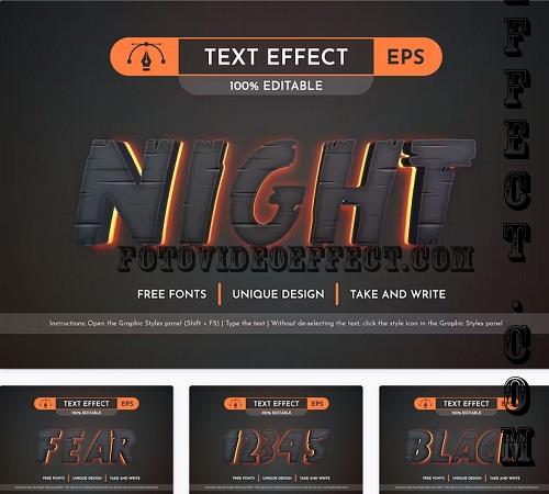 Night - Editable Text Effect - 91553580