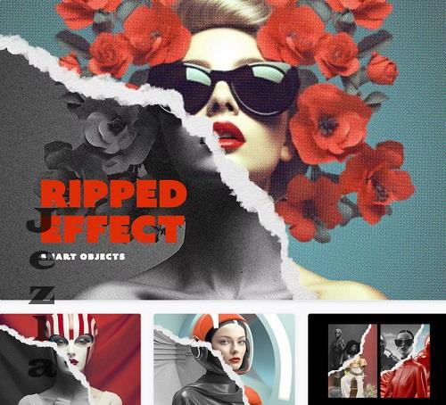 Ripped Magazine Photo Effect - 91557166