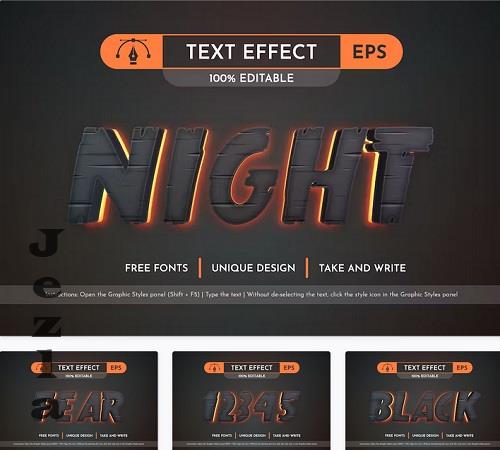 Night - Editable Text Effect - 91553580