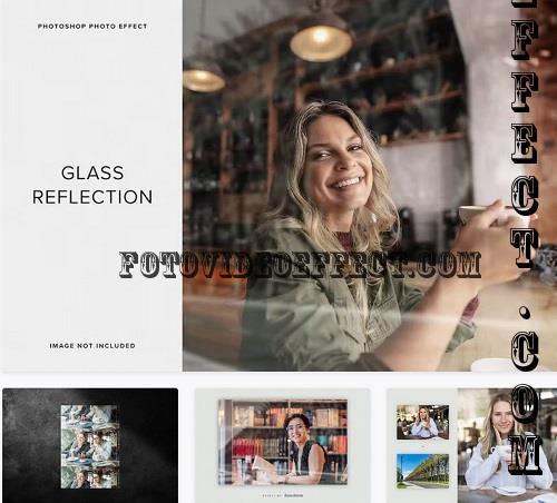 Glass Reflection Image Effect Mockup - 3LLU4GE