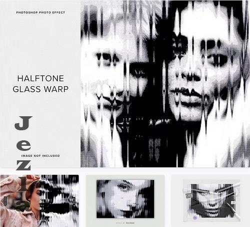 Halftone Glass PSD Photo Effect - B7G3LWM