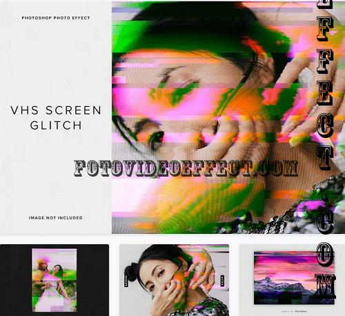 VHS Screen Glitch PSD Photo Effect - KZ6KWMK