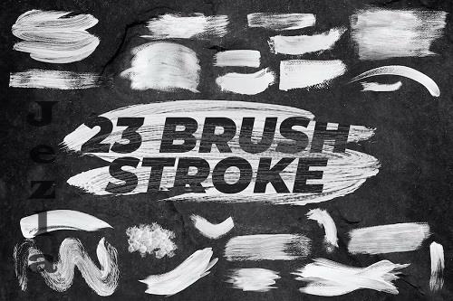 23 Isolated White Paint Brush Strokes Overlay - CUY65L7