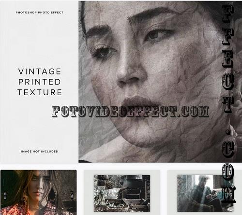 Vintage Printed Paper Texture PSD Photo Effect - 52CBQK9