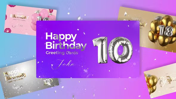 VideoHive - Happy Birthday Greeting Cards 40194402