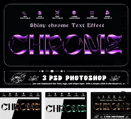 Shiny Chrome Text Effect 3 PSD - UZV28E7