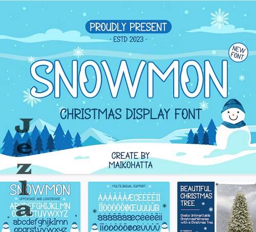 Snowmon - Christmas Display Font - 7HF9T26