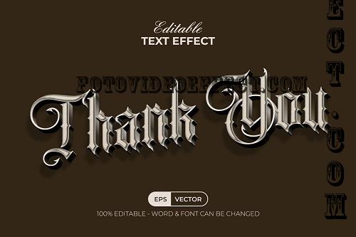Vintage Text Effect Wave Style - 91549363