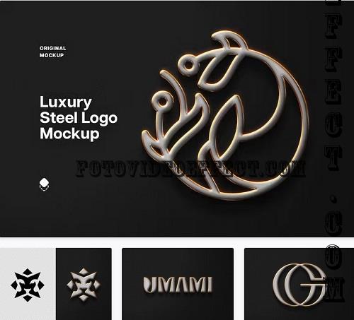 Luxury 3D Steel Logo Mockup - 91568401