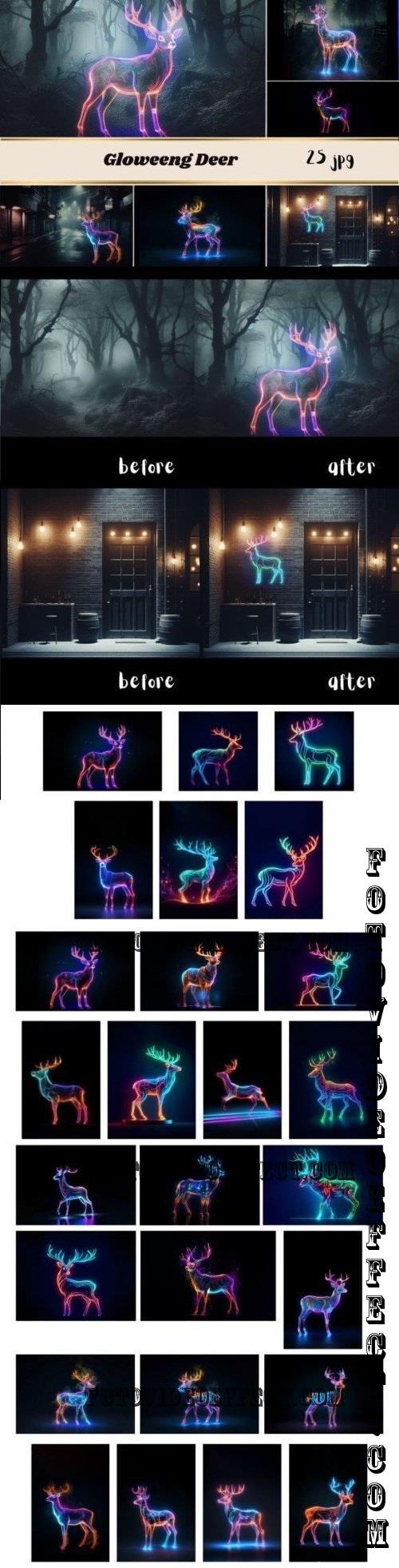 Cyberpunk Glowing Deer  - 2918804
