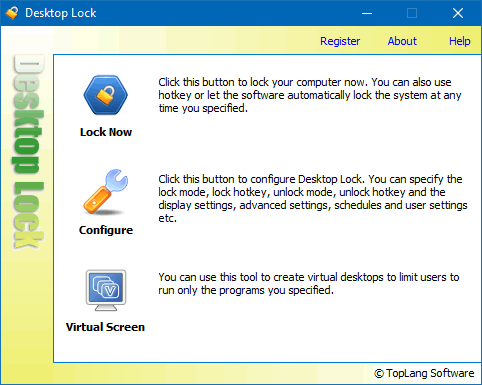 Lock programs. Lock your Computer Screen.