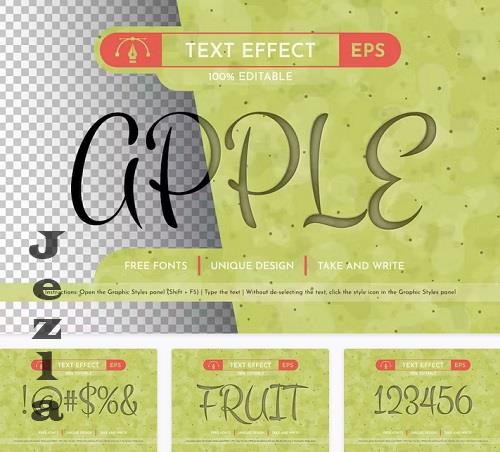 Embossed Apple Editable Text Effect - 91582063