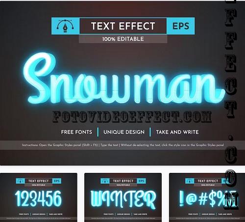 Snowman - Editable Text Effect - 91580937