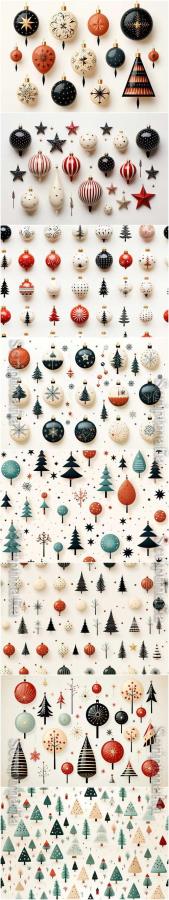 Vector seamless pattern of christmas tree abstract forest trees cute pattern with trees for textiles