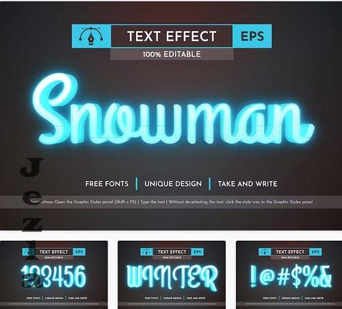 Snowman - Editable Text Effect - 91580937