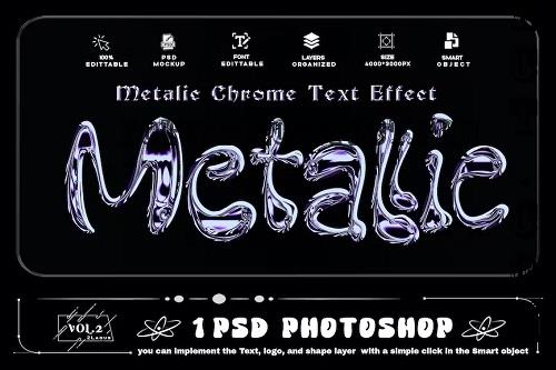 Metallic Chrome Text Effect PSD - UGNVETH