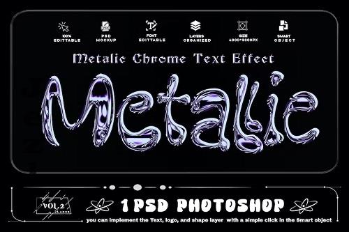 Metallic Chrome Text Effect PSD - UGNVETH