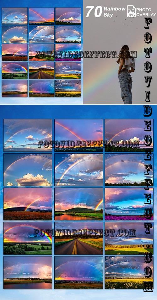 70 Rainbow sky Overlays - 91610533