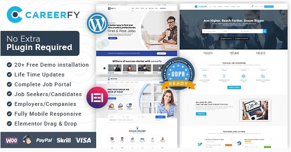 Themeforest - Careerfy v9.3.8 - Job Board WordPress Theme 21137053