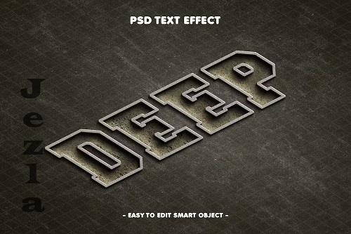 Perspective Concrete Texture Deep Text Effect - B2WGFD3